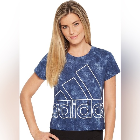 adidas Tops - Adidas Women's Blue Tie-Dye Short Sleeve Tee